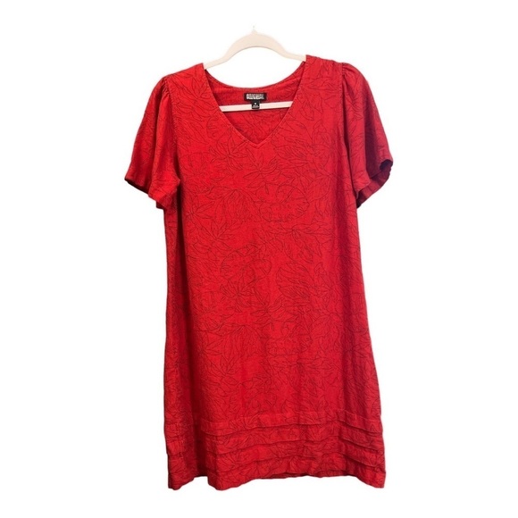 Nicole Miller Original Linen Blend Tropical Dress Size Medium V1 - Picture 2 of 4